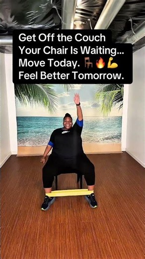 Seated Chair Exercise That Actually Works #resistanceband #armtone #fitnesshacks