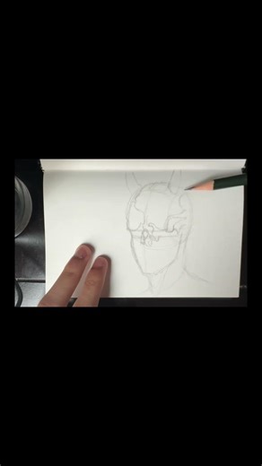 Drawing a oni mask sketch for next short #art #drawinh