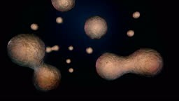 Division cellulaire, biologie. Dna Génie génétique, animation 4k. 2.