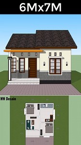Small House Plan 6x7 Meter 2 Beds 1 bath Houseplans-3d.com #interiør #interiordesign #architecturelovers #architectural #architect #architecture #housedecor #housedesign #tinyhomedesign #tinyhome #Homeplan | Just 4you
