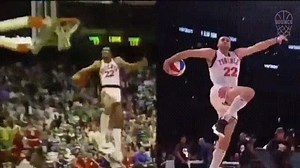 During this year’s NBA Dunk Contest, Larry Nance Jr. of the Cleveland Caveliers donned a retro Phoenix Suns jersey with his father’s number and performed a near perfect reproduction of Larry Nance Sr.’s epic windmill dunk for 1984. | The Dad