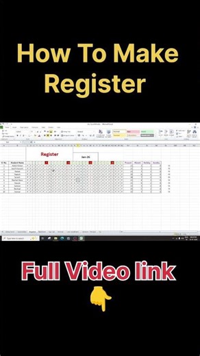 Excel Me Register Banana Sikhe #excel #formula #exceltricks