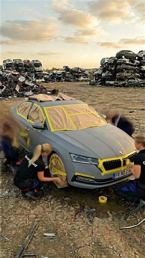 From Junkyard to Luxury Sedan — Škoda Octavia Transformation 🚘 #Shorts