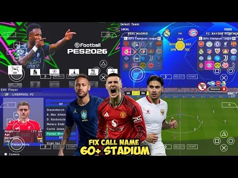 eFootball PES 2026 PPSSPP DOWNLOAD ORIGINAL ISO PES 26 PSP Full Update New Transfer & Kits 26 HD