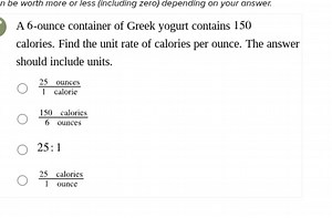 A 6-ounce container of Greek yogurt contains 150 calories. Find... | Filo
