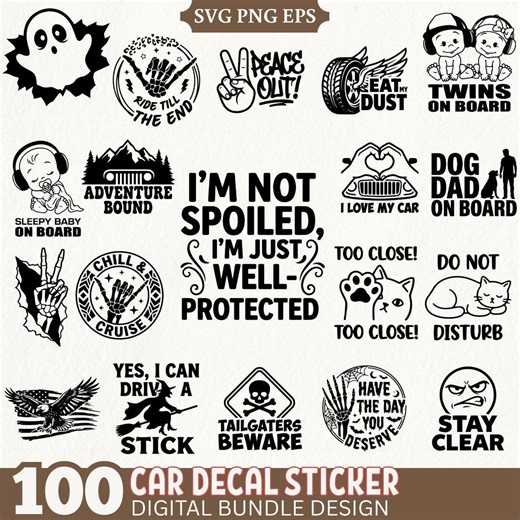 Funny Car Decal Sticker Bundle, Rude Garage Auto Quotes (SVG PNG EPS Digital Files) - Etsy