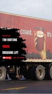 A Tim Hortons truck driver was seen on the QE2 near Red Deer, Alberta dragging his lift gate on the highway completely unaware. Source: x@401_da_sarpanch #Godkeepourland #Canada #timhortons | Adam Votary
