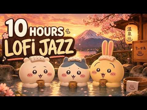 Chiikawa & Friends Lofi Jazz: 10-Hour Chill Study & Sleep Music (Animated Hot Spring)