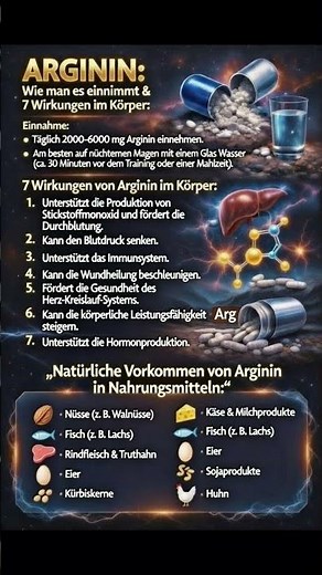 Arginin erklärt: 7 Wirkungen für Kraft, Herz & Durchblutung 💪🫀