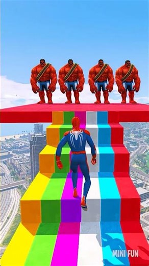 GTA 5 Epic Water Ragdolls Spiderman vs RED HULK TEAM Jumps/Fails Ep.241 #shorts