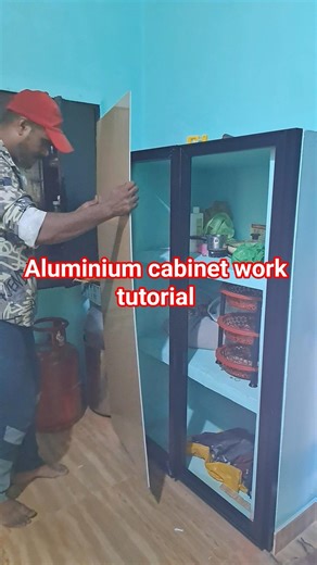 aluminium cabinet work tutorial #youtubeshorts #kitchen #wardrop #kitchencabinet