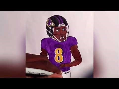 How to draw Lamar Jackson From Ravens