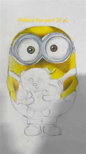 Drawing Bob the Minion | Part 1 #art #shortsdrawing #shorts #drawing #minions #despicableme