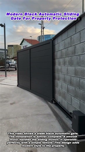 Modern Black Automatic Sliding Gate For Property Protection