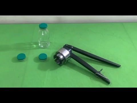 manual vial crimper for 32mm flip off cap | vial crimping for flip off seal | vial capping plier.