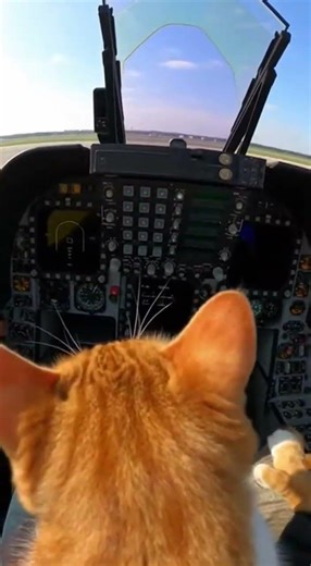 Cat Pilots an F-16 Jet: Inside Cockpit Action POV
