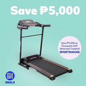 Add some motion to your day with the Time Sports Plus 2HP treadmill. This durable and reliable machine delivers a smooth, firm workout in the comfort of your own home, giving you a healthy dose of exercise every day. #CheckSMDeals for more details https://www.smdeals.com/category/sports-hobbies | SM Deals