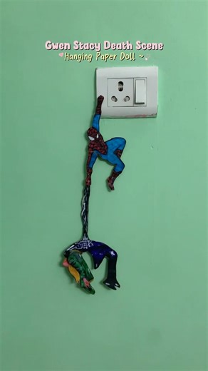 Diy Spider man gwen stacy death scene #diycraft #aestheticwall #wallhanging #short