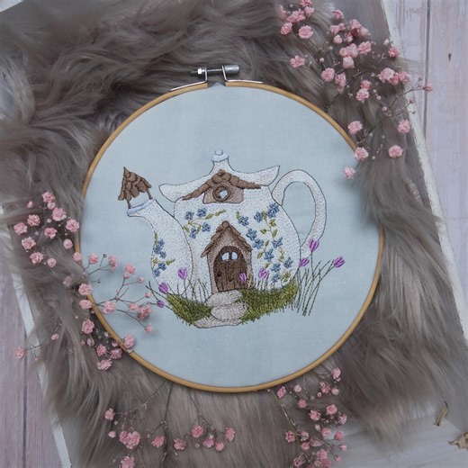 Embroidery File Teapot House - Etsy