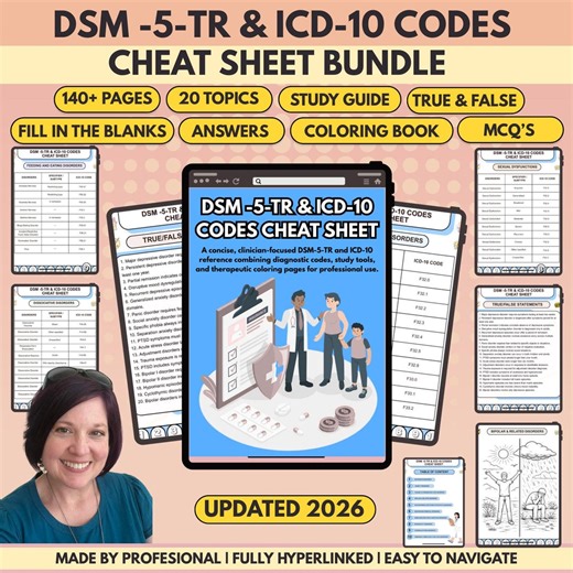 DSM-5 ICD 10 Cheat Sheet Bundle, Psychopharmacology Criteria Reference Guide (digital Downloads) - Etsy