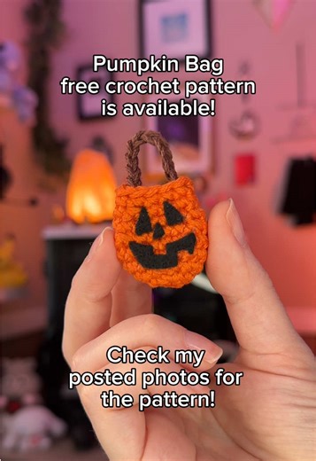 Its pattern release day for the pumpkin bag accessory! 🧸🎃 This was such a cute and fun collaboration with Hooknhaven. 💖 Go check out her free ghost bear pattern if you want to make the bear together with the bag! 👻 🏷️ Tags #crochet #amigurumi #freecrochetpattern #halloween #fyp