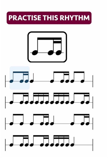 Read the notes and tap along to practise your sight-reading skills #rhythm #sightreading #musiclesson #drumlesson #learnmusic