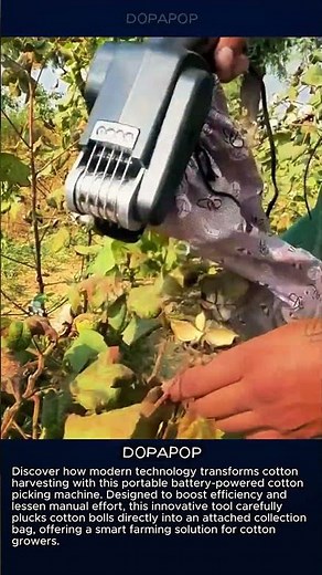 Portable Electric Cotton Harvesting Tool #worker #process #cotton #farming #Jugaad