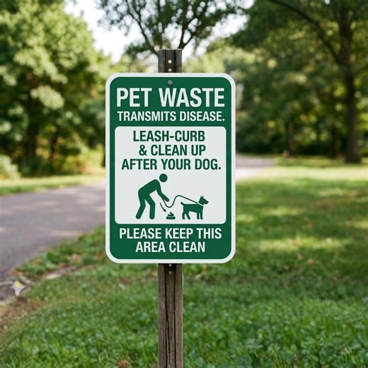 Pet Waste Metal Sign: Leash-curb, Clean up After Dog, Keep Area Clean - Etsy