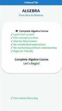 Learn Algebra from Scratch | Complete Beginner Course | TheNovaSTEM