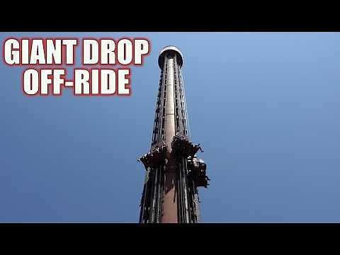 Giant Drop Off-Ride Footage, Six Flags Great America Intamin Drop Tower | Non-Copyright