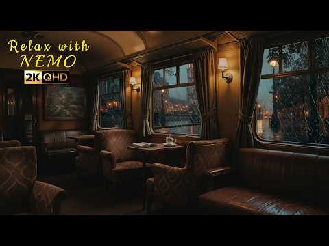 Cozy Orient Express Train Ride Ambience on a Rainy Night 🚂 Train and Rain Sounds for Sleep and Relax