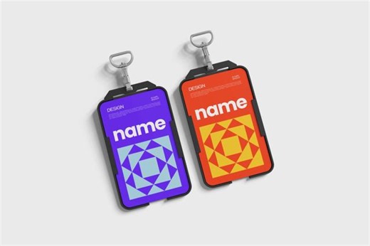 Realistic Vertical ID Card Mockup