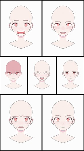 【表情素材】マネして描いてみよう！どの表情が好き？#デジタルイラスト #ルリィちゃんイラスト #イラスト #表情