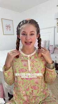 HEATLESS CURLS TUTORIAL | updated + results🎀🩷#grwm#heatlesscurls#hair#longhair#vlog#tutorial#girly