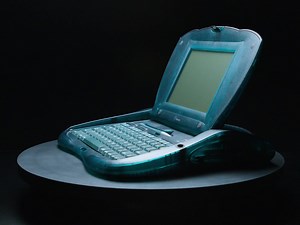 The eMate 300 , a personal digital assistant made by Apple , was a...
