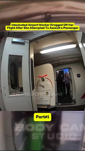 Intoxicated Airport Worker Dragged Off Her Flight After She Attempted To Assault a Passenger#cctv #bodycamcops #cops #usacops