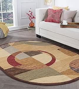Tayse Kelsey Multi-Color 5x8 Oval Area Rug for Living, Bedroom, or Dining Room - Contemporary, Geometric