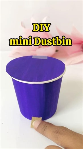 DIY mini Dustbin | paper Dustbin for desk #diy #cute #miniature #papercraft #craft #shorts #viral