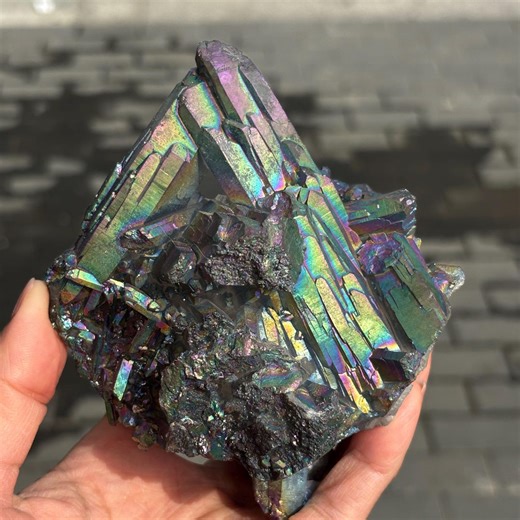 Rainbow Aura Quartz Cluster Crystal Healing Flame#a1467 - Etsy