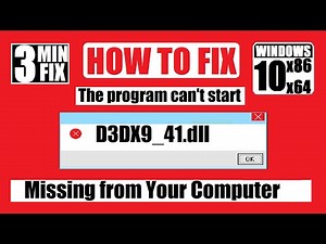[𝟚𝟘𝟚𝟙] How To Fix D3DX9_41.dll Missing/Not Found Error Windows 10 32 bit/64 bit 🅽🅴🆆