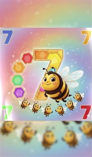 Counting series #number7 —SEVEN 🐝 #learnnumbers #shortskids #easyenglish #englishforkids #counting