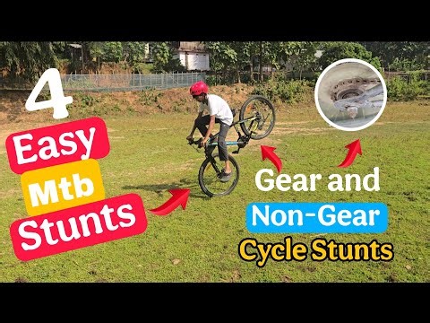4 Easy Mtb Stunts😎!Gear And Non-Gear cycle stunts you can do it anywhere