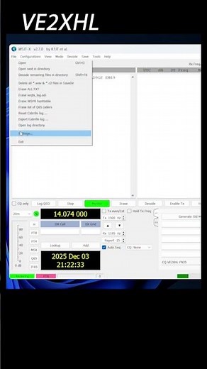 WSJT-X setup for FT8 on the FT-991A after virtual drive installation