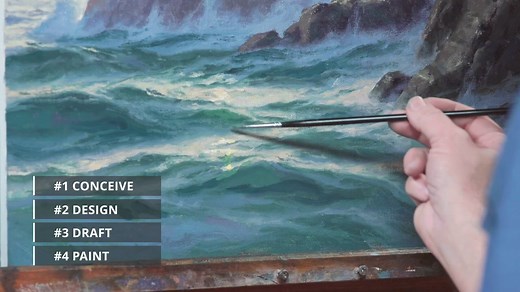 Struggle painting seascapes? Do waves always look flat or stiff? Master the sea with Don Demers. Internationally renowned for his marine paintings, Demers is an award-winning artist whose work has been recognized by the Museum of American Illustration as the finest examples of work in the field. Now you can learn Demers’ signature approach to capturing the majestic power of the sea. In “Mastering The Sea,” Don Demers will teach you: 🎨 His signature “scientific” approach that captures moving wat