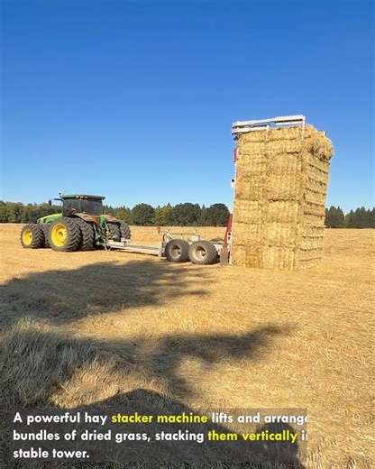 Powerful Stacker Arranges Fodder Tower #HayStacking #FarmingTools #SmartMachine #AgricultureTech #FarmWork | lamaestramiel
