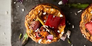 Roasted Vegetable Breakfast Muffins Recipe - Less than 100 Calories!