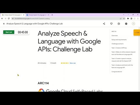 Analyze Speech & Language with Google APIs: Challenge Lab