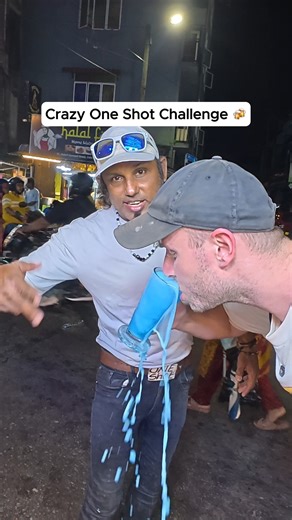 Crazy one shot challenge 🍻 #hughabroad #streetfood #travel #foodreview | Hugh Abroad