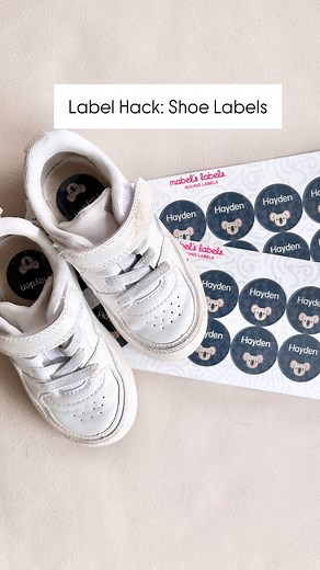 Mabel's Labels | Personalized Kids Labels on Instagram: "You know that tape is just going to end up on the bottom of your kiddos sock right? Ditch the tape! ❌ Our Shoe Labels are durable and meant to last! 🙌🏼 Add them to your cart at the link in our bio 🛒 #kidsnamelabels #schoolshopping #shoelabels #labelsforkidsstuff #mabelslabels #momhacks #momtips #parentinghacks #relatablemom #tipsandtriclsksforparents"
