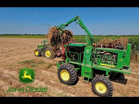 Loading Seed Sugar Cane with a John Deere 2254 Cane Loader 4K
